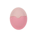 Refillable silicone suncream roller applicator with oval shape, used for lotion or cream, featuring stitching design in vibrant colors.