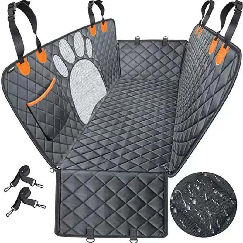 Showlu waterproof dog car seat cover with breathable fabric, designed as a pet travel mattress for comfortable car rides.
