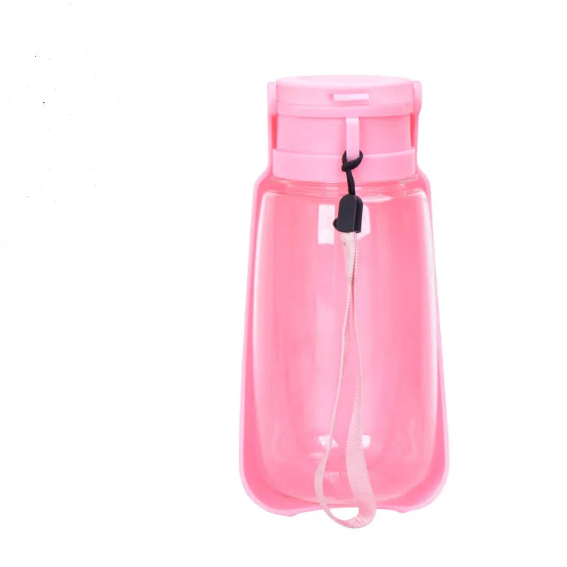 Showlu portable foldable dog water bottle dispenser for outdoor hiking, featuring a compact design with a built-in water bowl.
