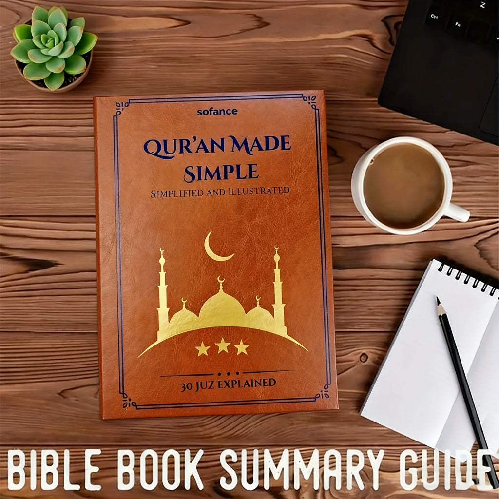 Showlu Quran prayer notebook with illustrated 30 Juz Bible study journal, featuring Islamic calligraphy and prayer pages.