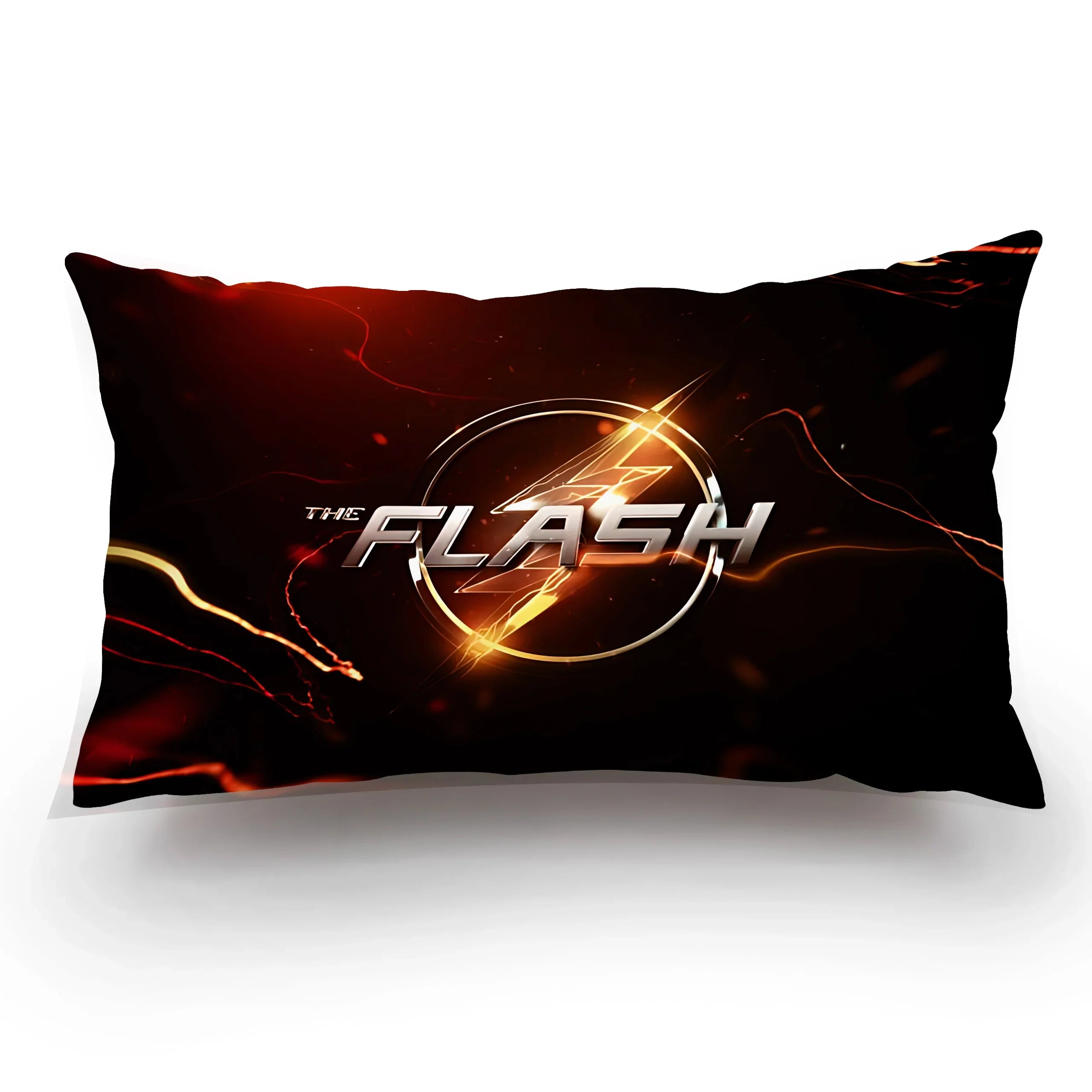 Marvel The Flash plush pillow cover with double-sided design featuring cartoon Flash character in vibrant colors.