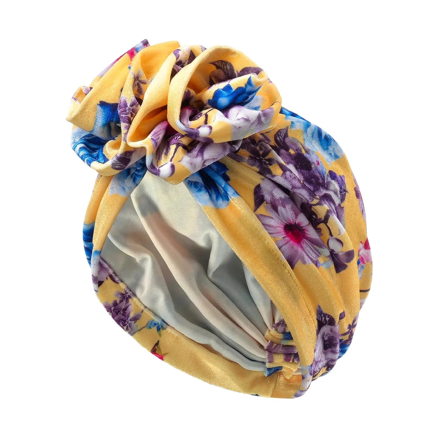 SHOWLU Women's Bohemia printed turban hat with floral design, stylish Muslim hijab cap, lightweight and comfortable headwear