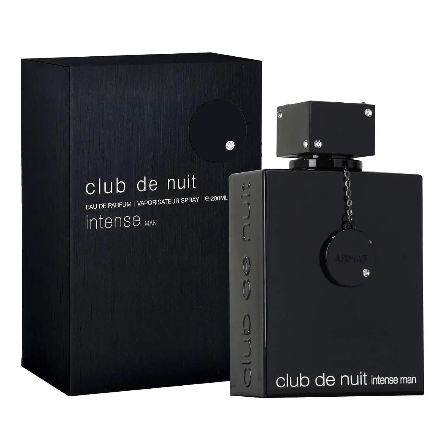 Armaf Club De Nuit Intense Man woody spicy EDP perfume bottle for men and women, featuring sleek design and elegant packaging