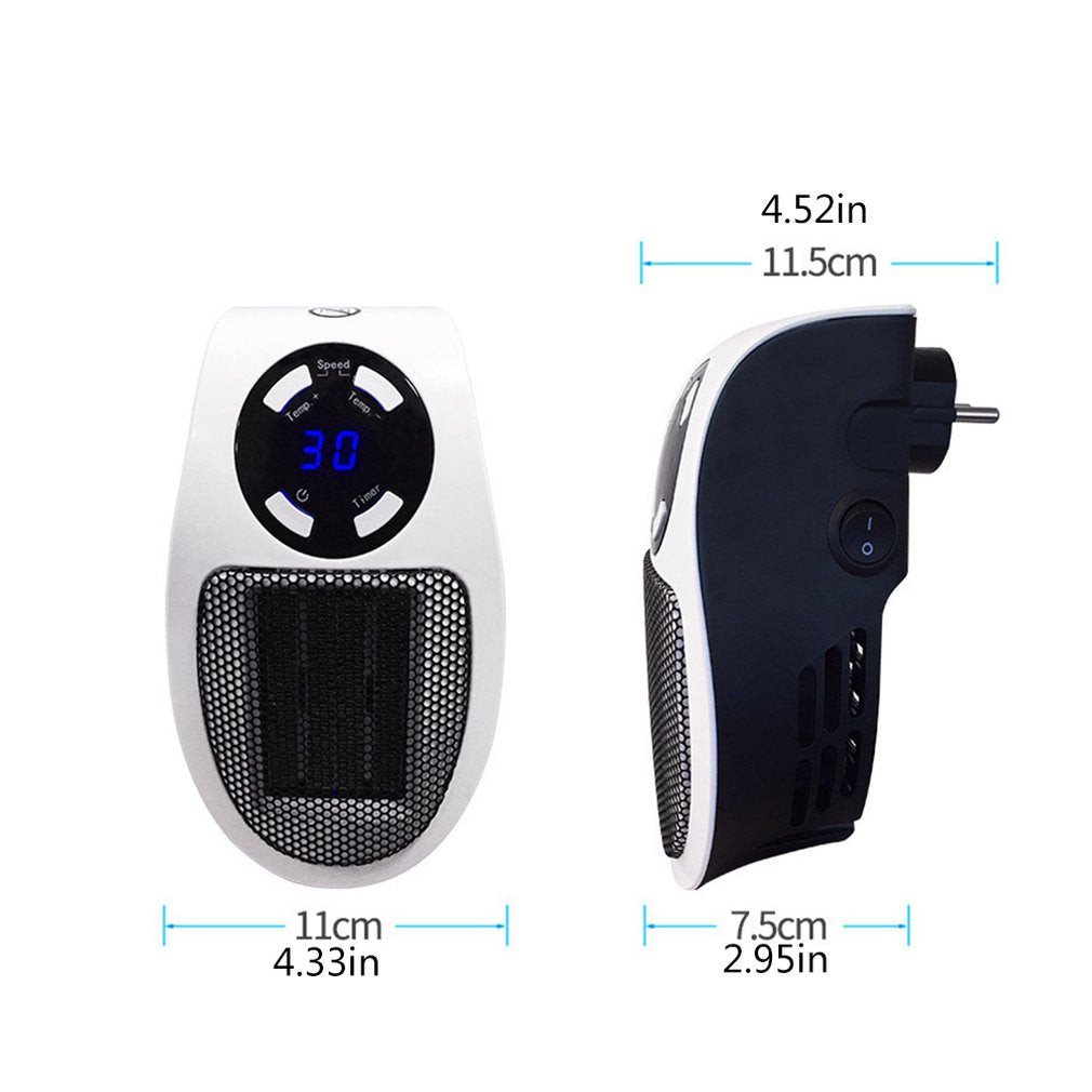 Showlu Smart General 500W mini ceramic space heater with plug-in design, compact and efficient for small room heating.