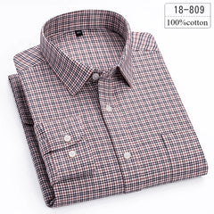 Luxury High-Quality 100% Cotton Houndstooth Full Shirts for Men Slim Fit Casual Shirt Long-Sleeve Plaid Soft Designer Clothes Ro