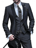 Tailor Made Elegant Men's Suit 3 Pieces Set Casual Western-style Men Suit  Business Attire For Male Suit (Jacket + Pants + Vest)