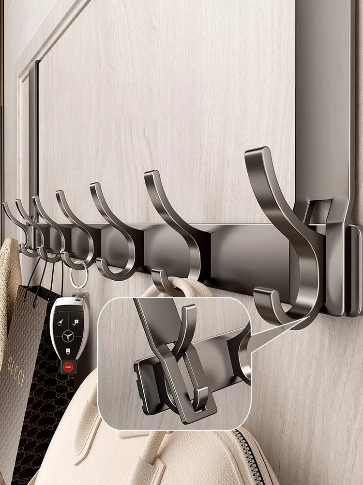 Wall-mounted multi hooks by Showlu Smart General, featuring durable metal hooks for organizing coats, bags, and accessories.