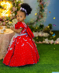 Luxury lavender beading flower girl dress by Showlu Fashion Store with floral details, perfect for birthdays, baptisms, or weddings.