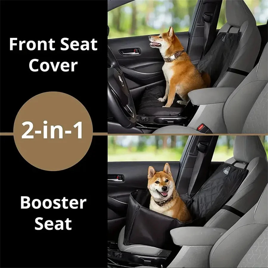 Showlu Quilted Waterproof Dog Car Seat Cover with anti-slip fabric, designed to protect car seats during travel with pets.