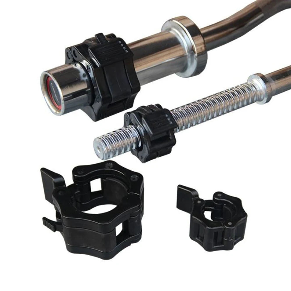 Showlu Fashion Store 1/2 inch dumbbell clips and barbell clamp collars for weightlifting, quick release, non-slip lock, gym accessory.