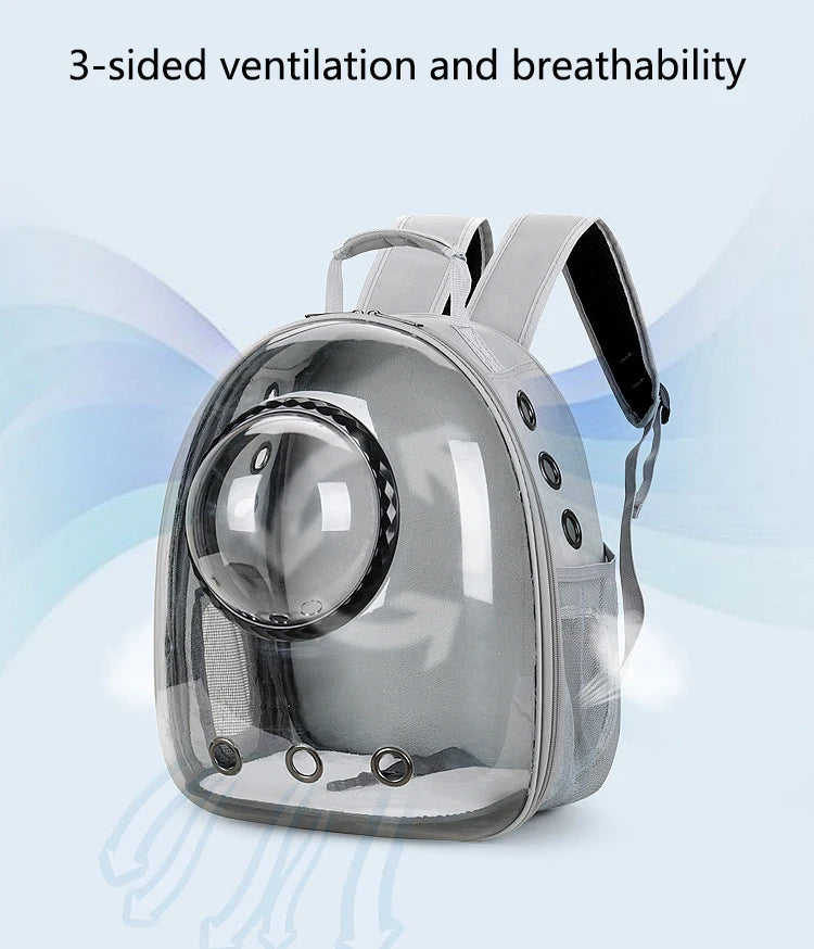 Showlu Smart General pet carrier backpack with breathable mesh panels and adjustable straps for comfortable travel with small pets.