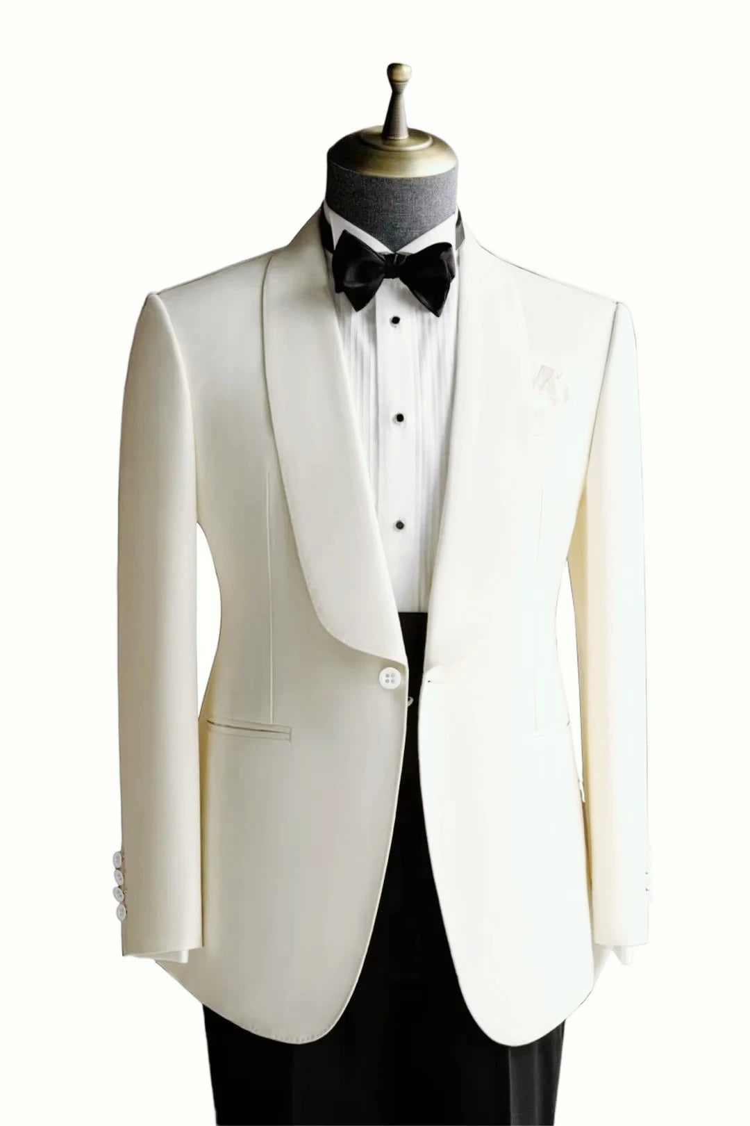 Showlu men's slim fit wool blend suit blazer with shawl lapel, ideal for wedding or formal occasions.