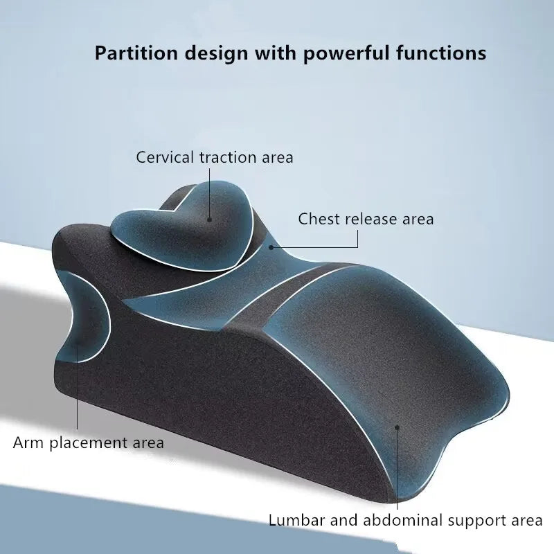 Showlu Memory Foam Prone Sleeping Pillow with ergonomic design, ideal for comfortable prone sleeping and neck support.