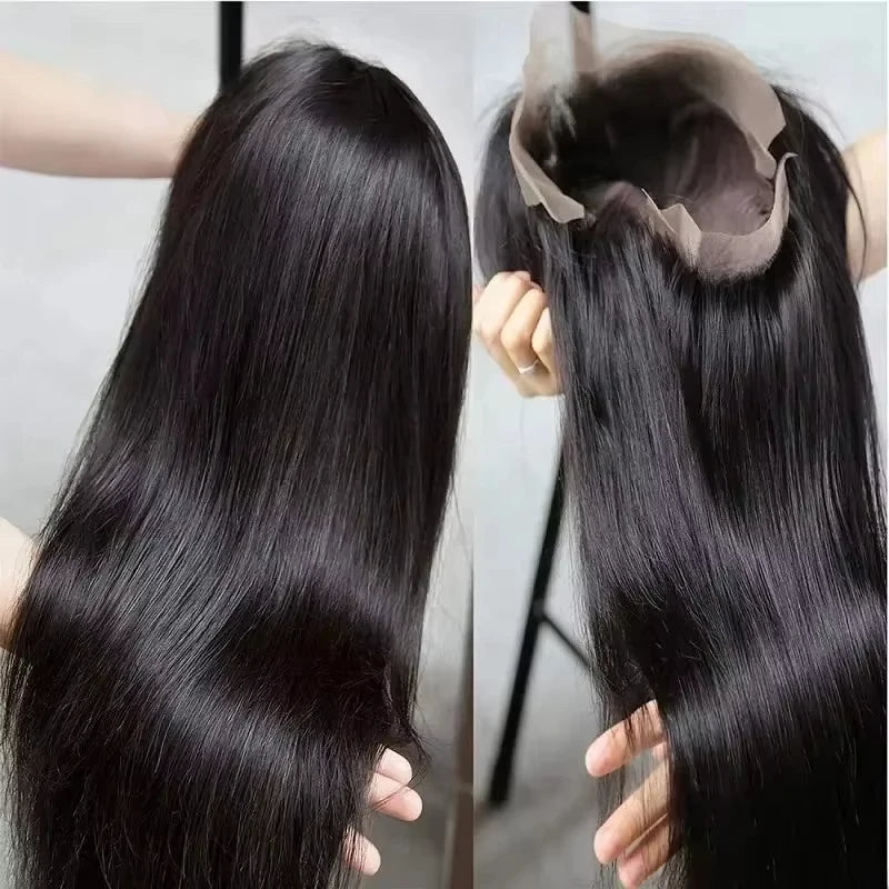 Human Hair Brazilian 4x4 Glueless Put on and go Wig 36 38 40 Inch 13x4 13x6 HD Transparent Bone Straight Lace Frontal Wigs