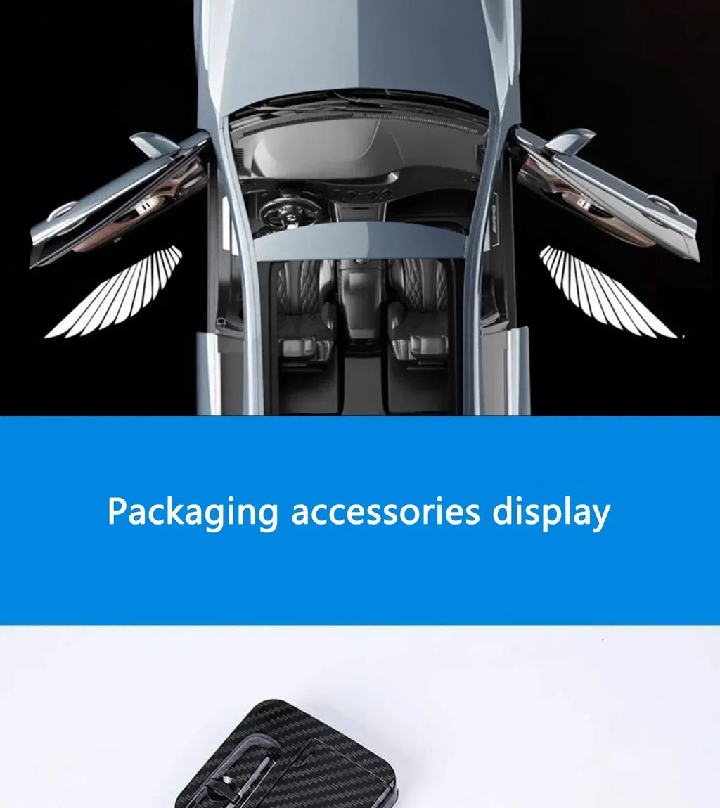 Showlu Smart General car door logo projector displaying illuminated logo projection on ground at night