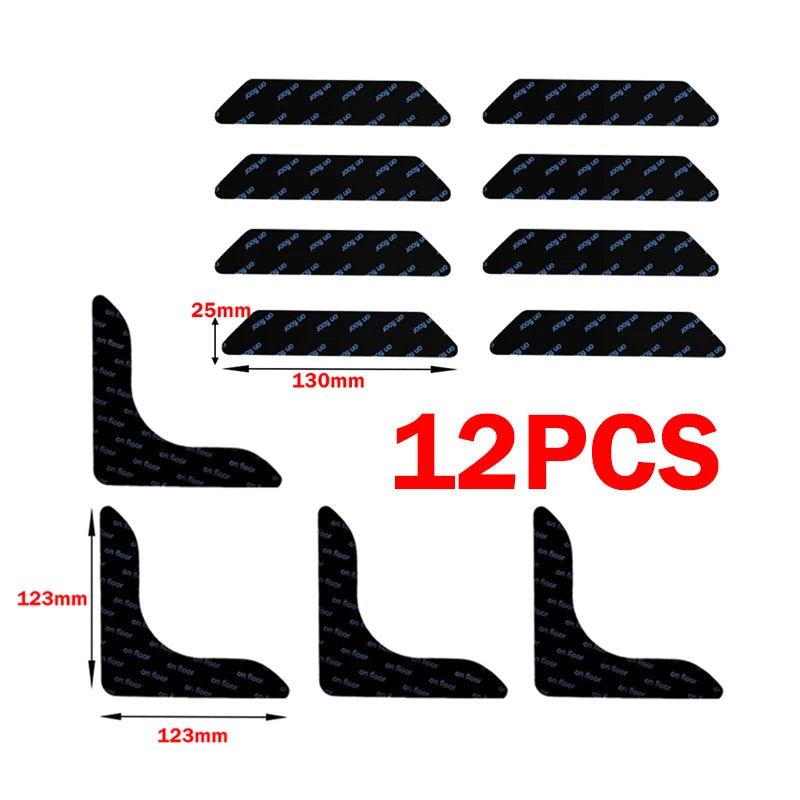 Showlu Smart General anti-slip rug grippers securing a rug to the floor for safety and stability.