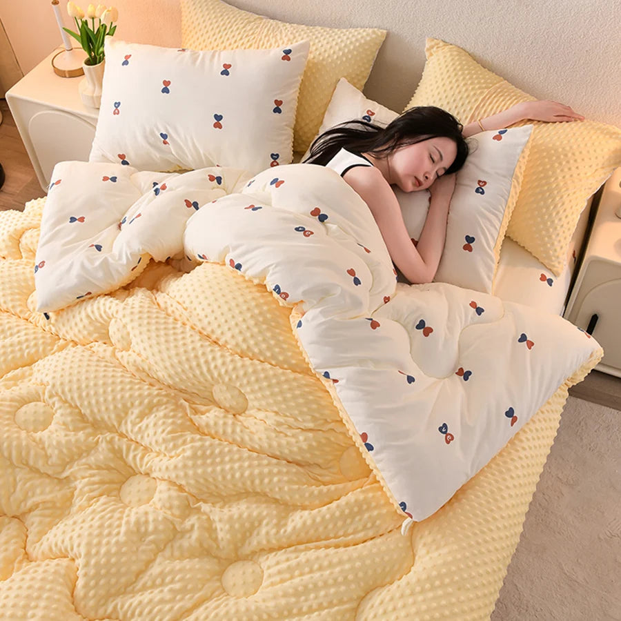 KDJEIKZ  Microfiber is thickened by 3D beanie velvet to protect the warm winter blanket by single double fall and winter