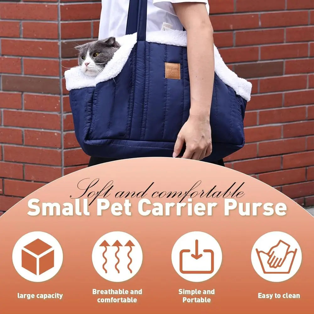 Waterproof Showlu dog tote bag carrier with secure harness clip for comfortable pet transport and safety.