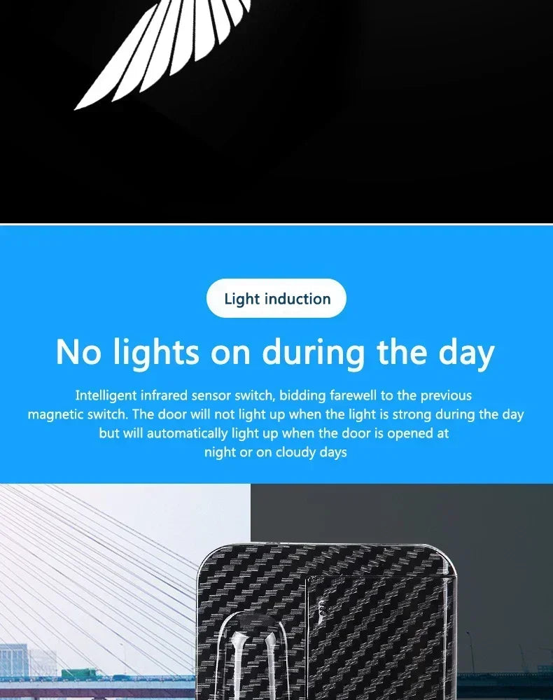Showlu Smart General car door logo projector displaying illuminated logo on ground for vehicle door illumination.