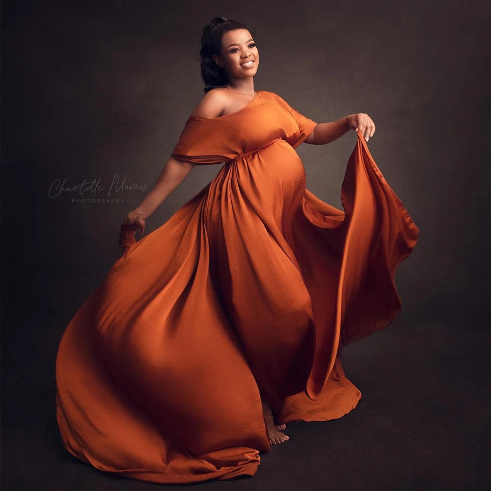 Showlu maternity chiffon cape made of soft tulle, featuring a flowing design perfect for photo shoots and special occasions.
