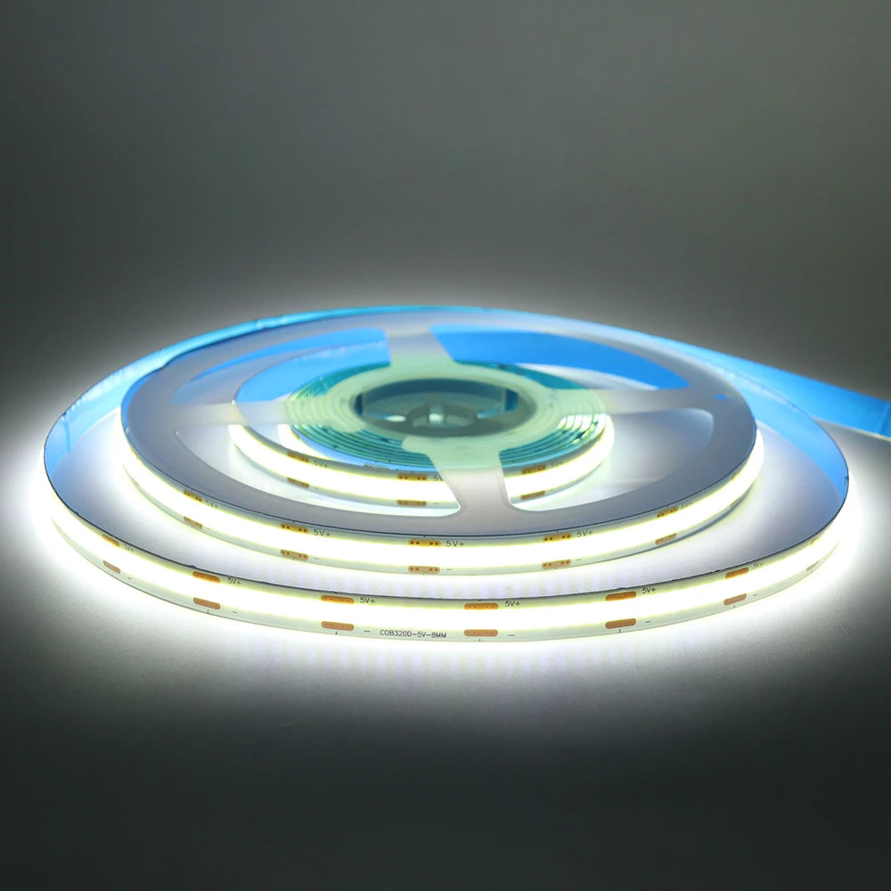 Showlu Smart Motion Sensor LED Strip Light 5V USB, flexible strip with motion detection and USB power connection.