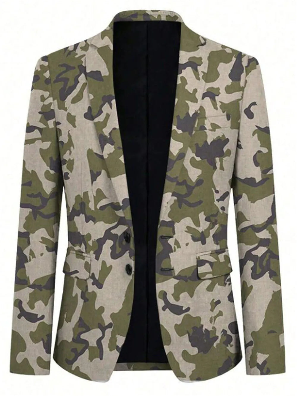 SHOWLU Men's camouflage slim fit wedding tuxedo suit set, two-piece with jacket and matching pants, stylish formal attire