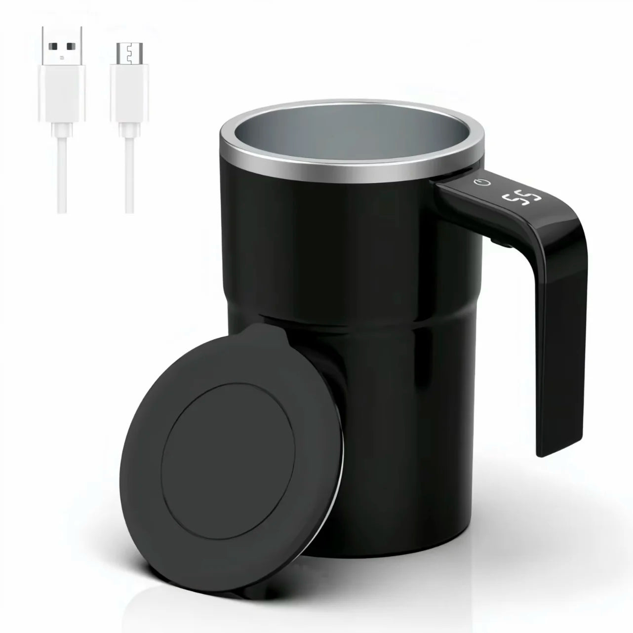 380ML Electric Coffee Self Mixing Mug IP67 Waterproof Coffee Stirring Mug USB Charging Digital Display Automatic Magnetic Cup