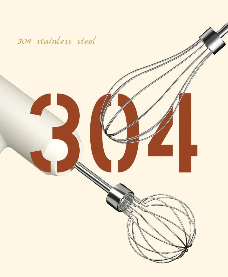 Showlu Smart General electric egg beater with stainless steel beaters and ergonomic handle for efficient mixing.