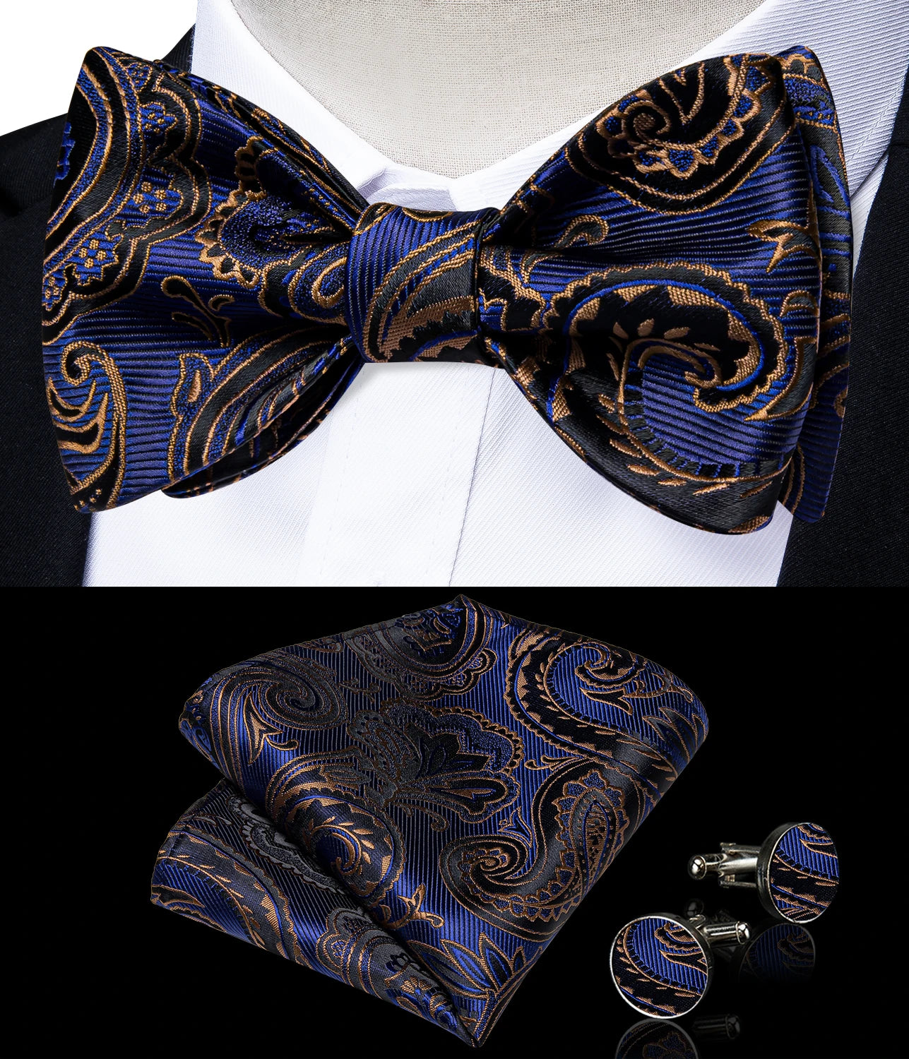 Brand New Men's Bow Tie Teal Green Blue Paisley Floral Silk Bow Tie Wedding Party Butterfly Bowknot Men Tie Accessories DiBanGu