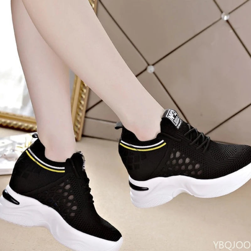 Showlu Fashion Store women's small size spring and autumn thick soled height-increasing casual shoes with versatile, comfortable design