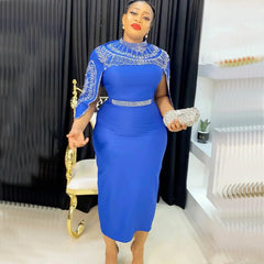 Elegant African Evening Dresses for Women Dashiki Ankara Outfits Gown Plus Size Turkey Wedding Party Long Maxi Dress 2025 New