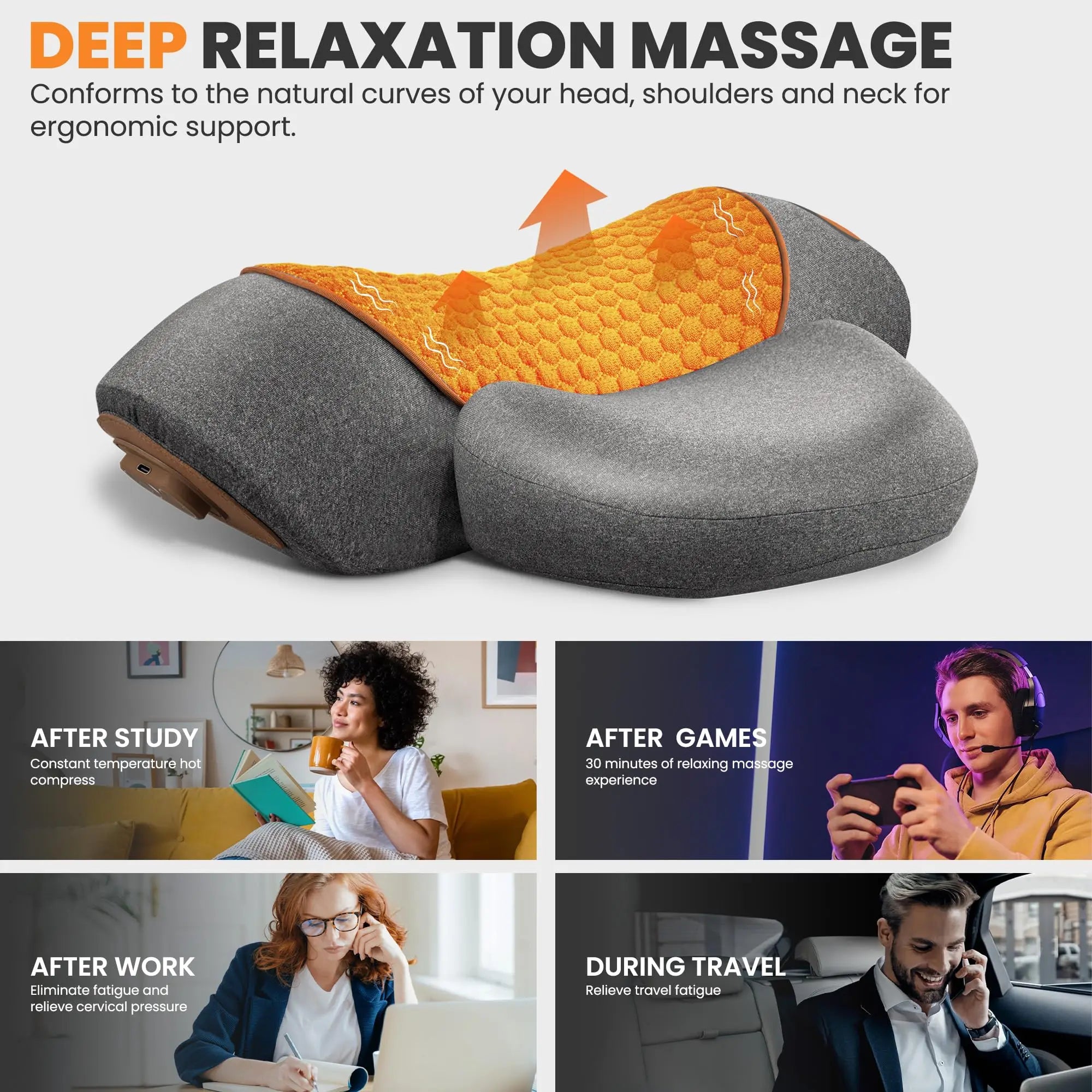 DJBS Electric Neck Massager with memory foam, heating, and vibration features, designed for soothing neck pain relief.