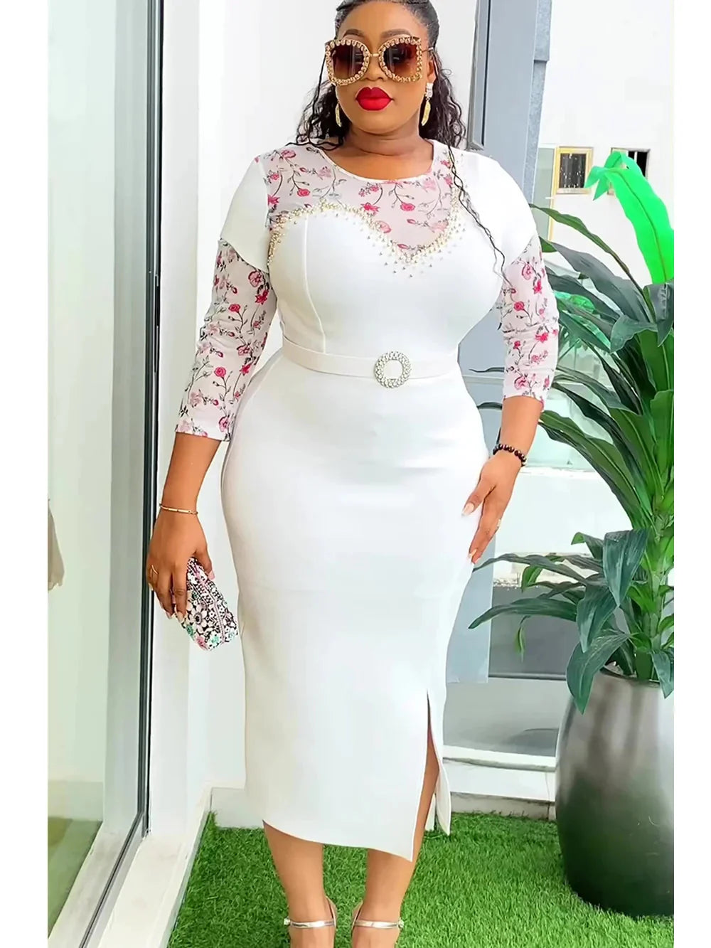 African maxi dress for women featuring vibrant Ankara print by SHOWLU FASHION STORE, elegant gown with colorful African-inspired patterns.