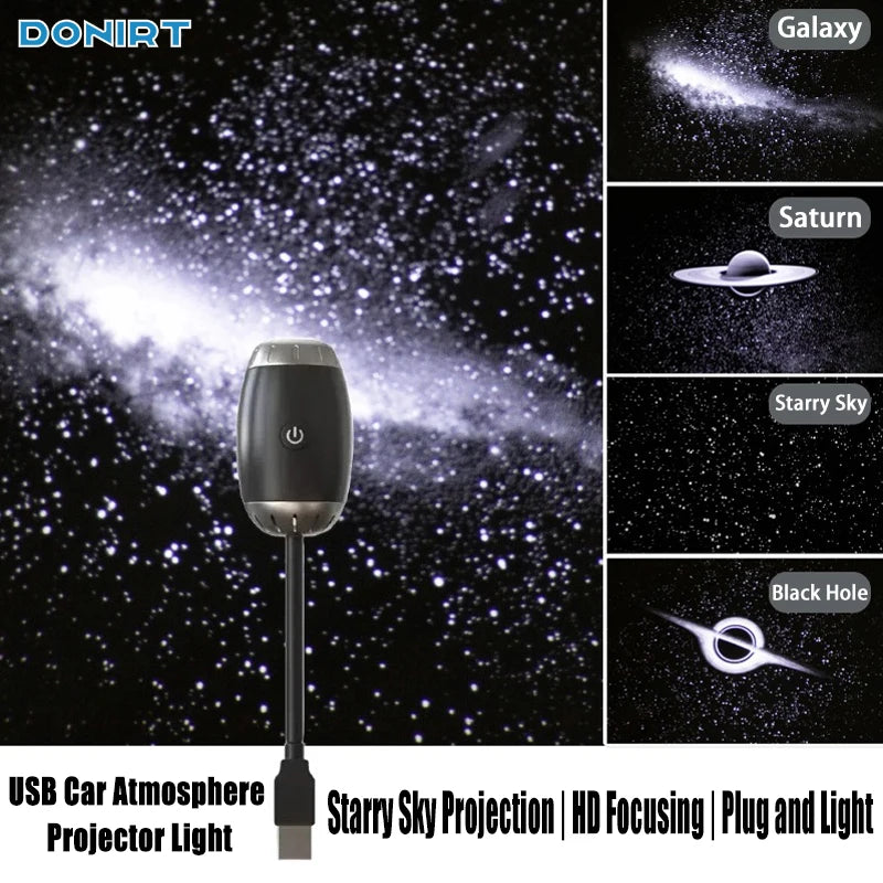 Showlu Smart General Car LED Roof Star Light installed on vehicle ceiling, creating a starry sky effect inside the car.