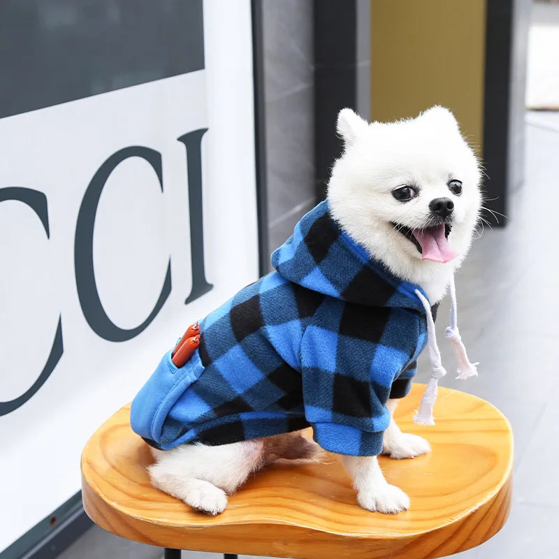 Warm wool dog jacket with zipper for small to large dogs, stylish pet clothing by Showlu Fashion Store.