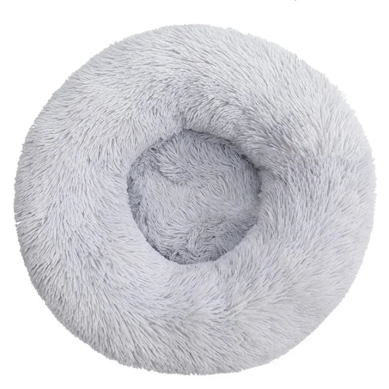 Showlu Round Plush Pet Bed for large dogs, soft and warm dog house with cozy cushioning for comfort and relaxation.