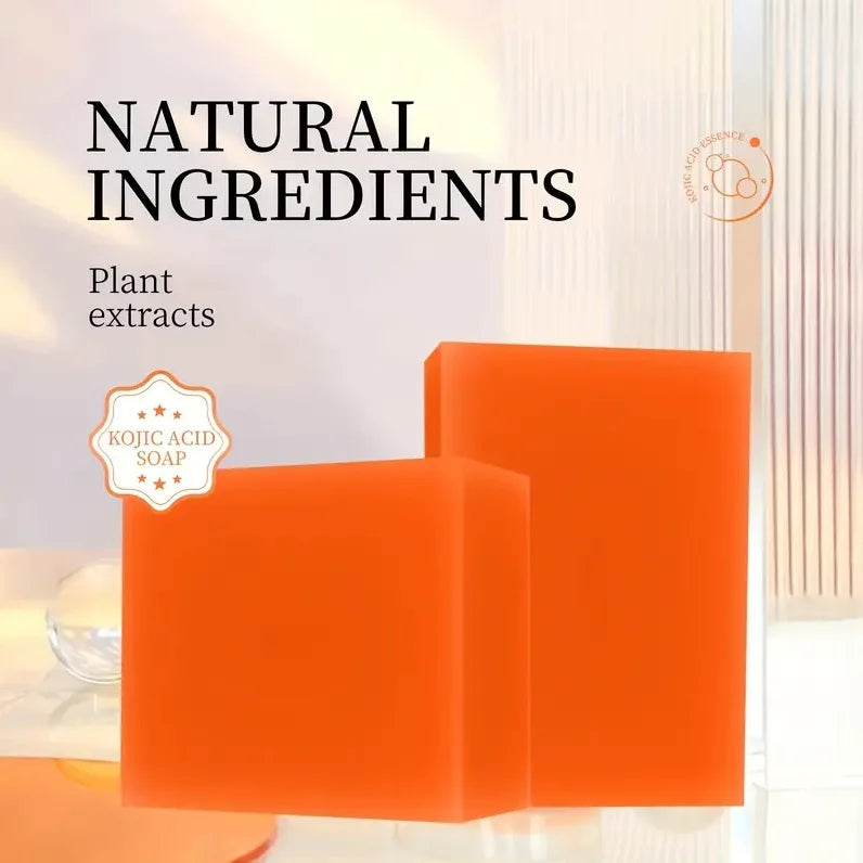 Showlu Fashion Store Kojic Acid Soap with papaya and glutathione, facial cleanser and makeup remover in 100g bar.