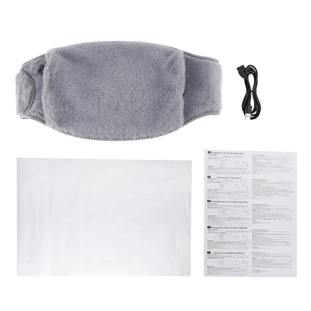 Showlu Smart General USB electric heating waist belt with graphene warm pad, adjustable for comfortable heat therapy.