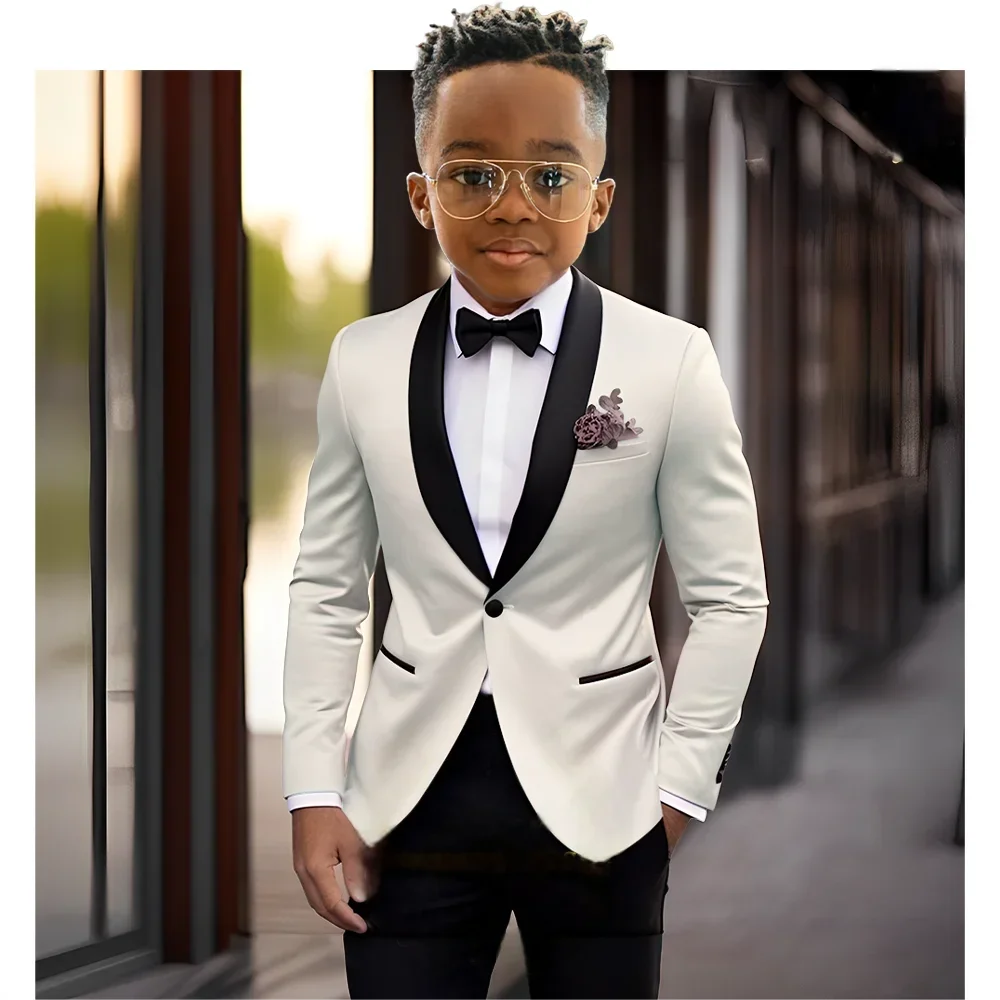 Boy's blazer and pant suit set by Showlu Fashion, formal wedding tuxedo for children aged 2 to 16, suitable for birthdays and stage performances.