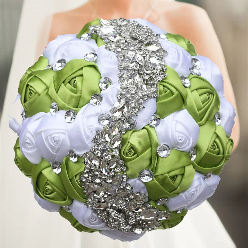 Artificial navy silk rose wedding bouquet, 20cm, featuring realistic silk flowers for elegant wedding decor.