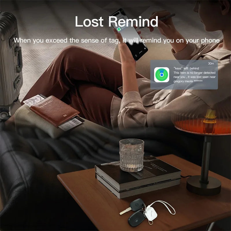 Showlu Smart Bluetooth smart item tracker key finder with compact design, compatible with Find My, for locating keys and valuables.