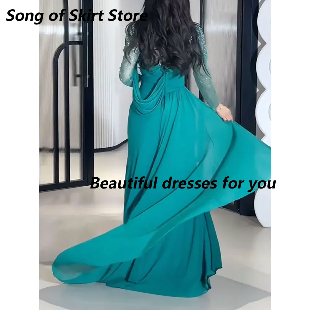 SHOWLU FASHION STORE high neck glitter mermaid evening dress with sequin embellishments, floor-length and form-fitting.