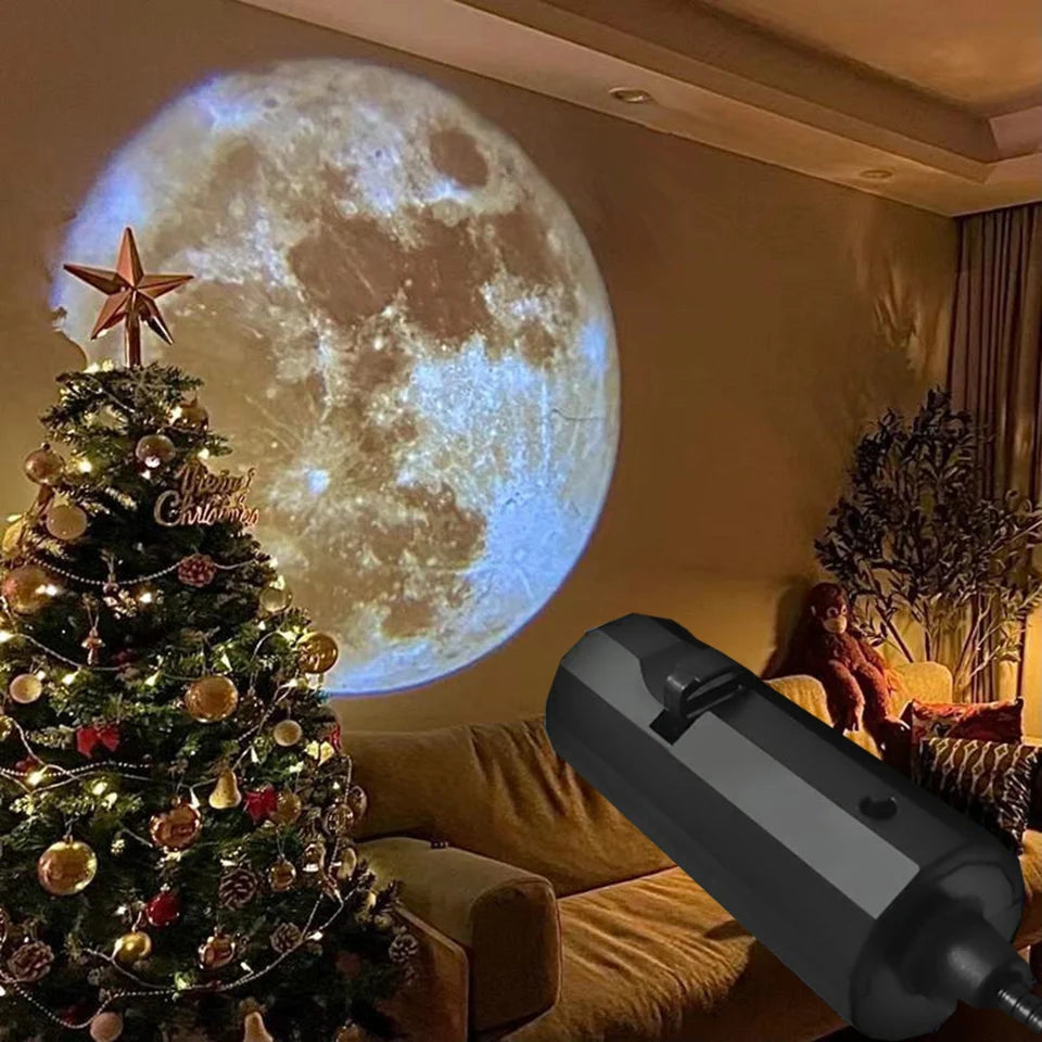 LED Floating Moon Wall Light by Showlu Smart General, illuminated moon-shaped wall decor glowing softly in a modern setting.