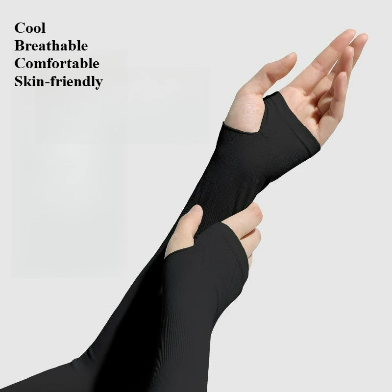 Showlu Smart General cooling arm sleeves with UV sun protection, made of nylon with ice cooling fabric for outdoor sun protection.