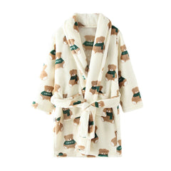 Children Flannel Pajamas Robe Autumn and Winter Kids Sleepwear Children Nightgown Soft Pajamas for Girl Boys Bathrobe 4-16 Years