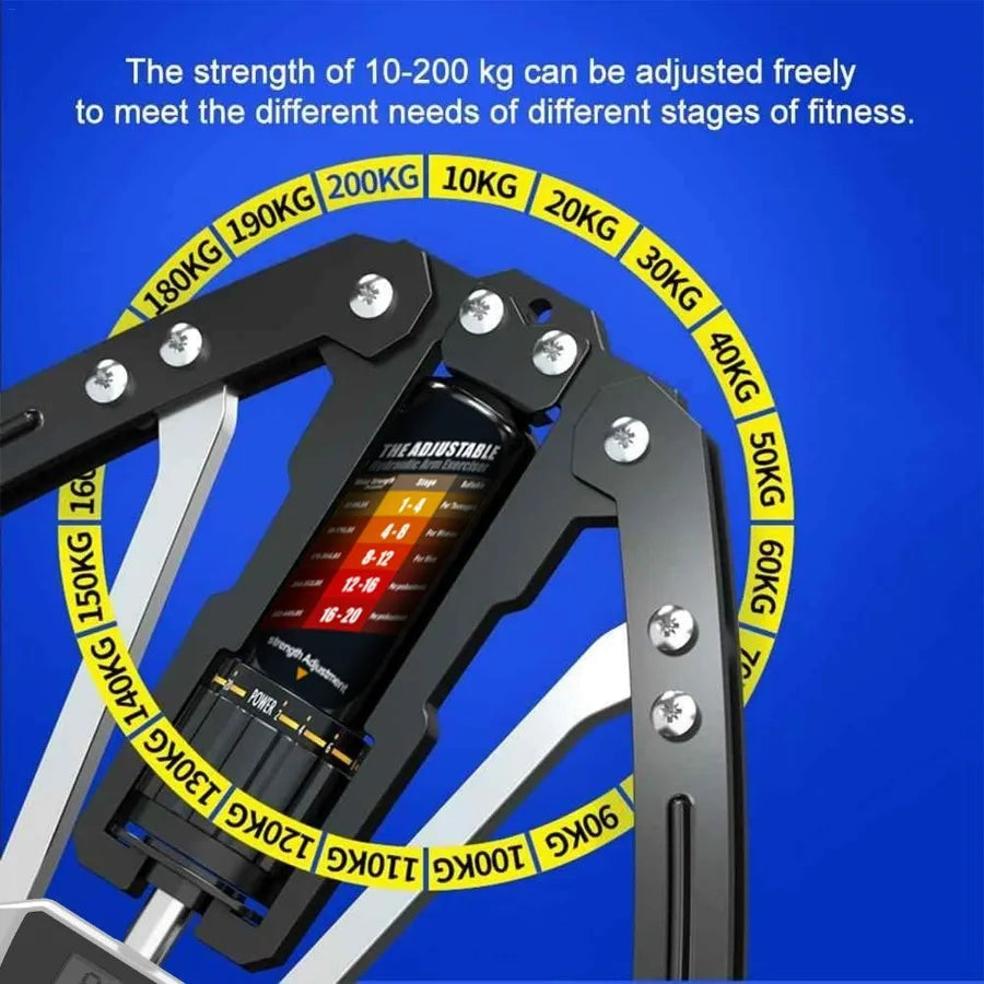 Showlu Hydraulic Power Twister Arm Exerciser with adjustable resistance from 22 to 440 lbs, featuring a compact, ergonomic design.