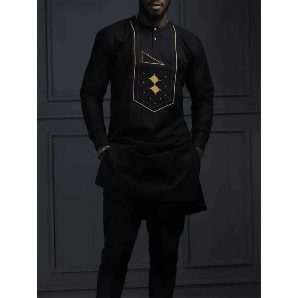 2025 new traditional men's suit luxury gentleman's shirt suit casual travel banquet men's two-piece set fashionable men's suit SHOWLU FASHION STORE