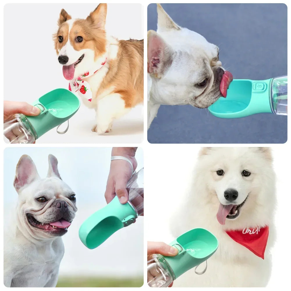 Showlu portable dog water bottle with leakproof design, outdoor pet drinking bowl, compact and convenient for on-the-go hydration