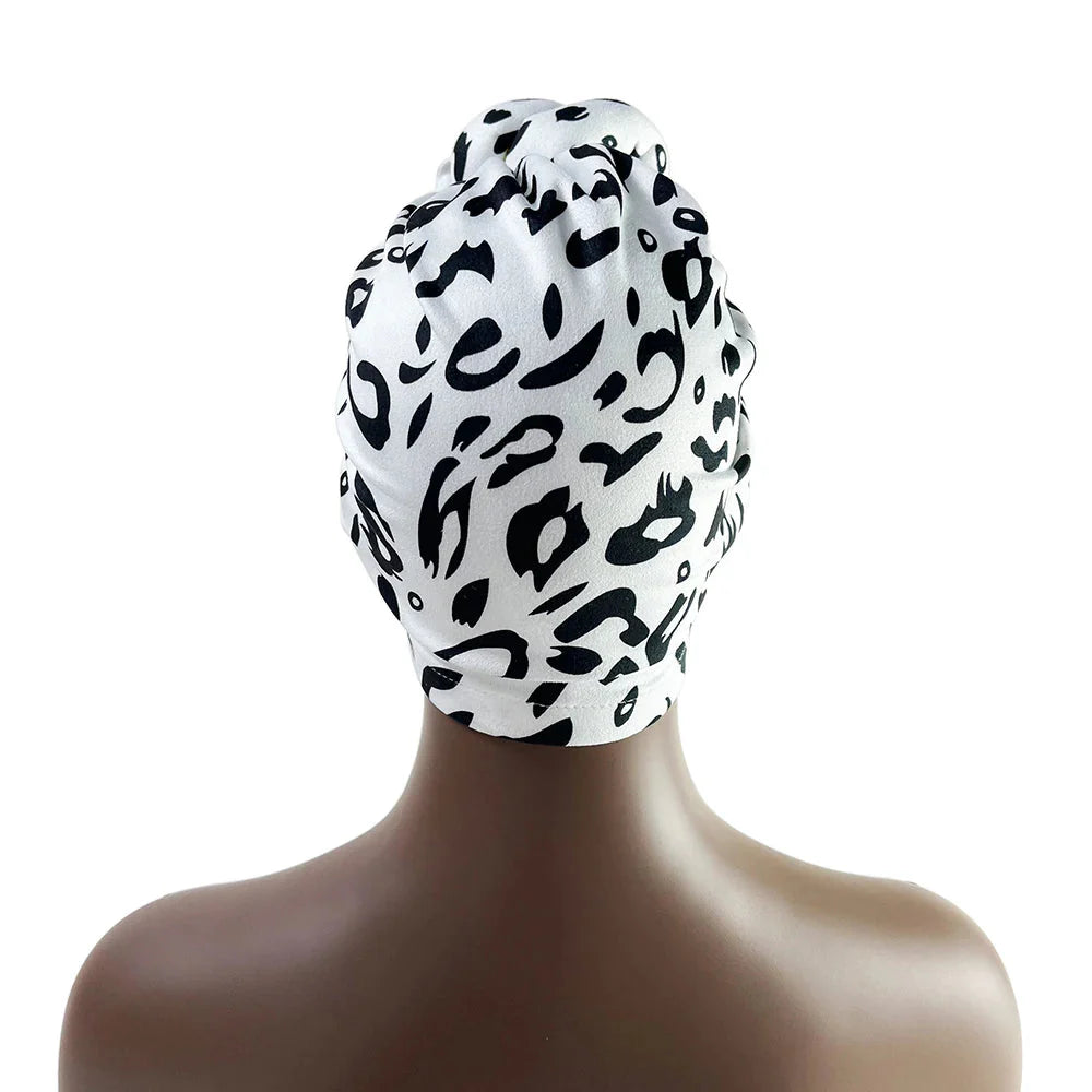 SHOWLU Knotted Head Wrap with luxury floral polyester fabric, stylish party headdress for women.