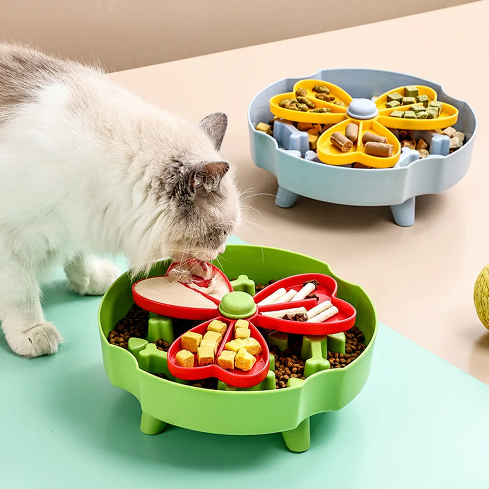 Dog slow feeder bowl by Showlu Fashion Store with non-slip puzzle design for interactive, anti-choking feeding for dogs and cats.